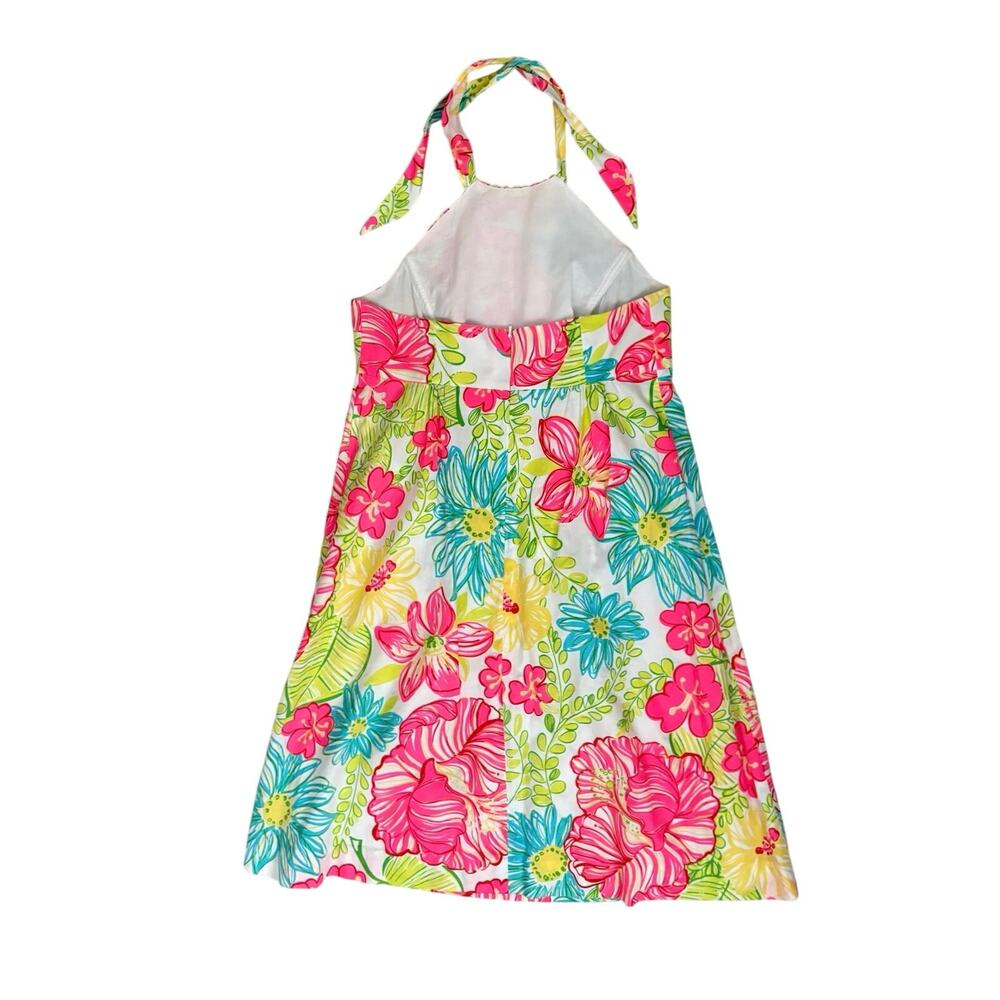 Lilly Pulitzer Brighton Halter Dress Floral Crochet Neck Women’s Size 4 Resort - Picture 2 of 8